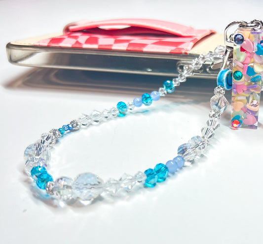 blue crystal 🩵 phone charm accessory.